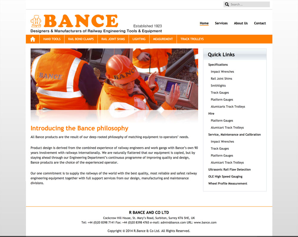 Bance website design