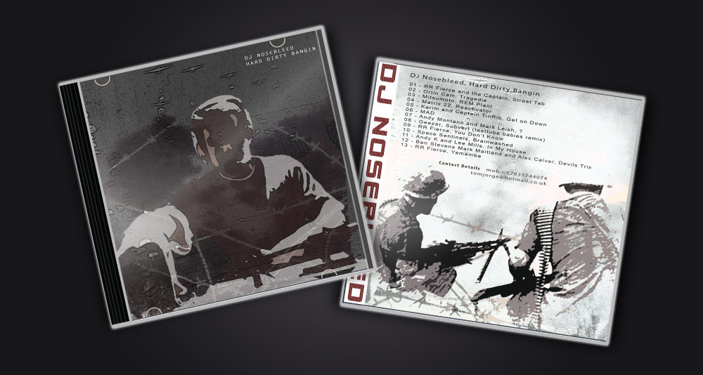 DJ Nosebleed, graphic design for album artworkDJ Nosebleed, graphic design for album artwork